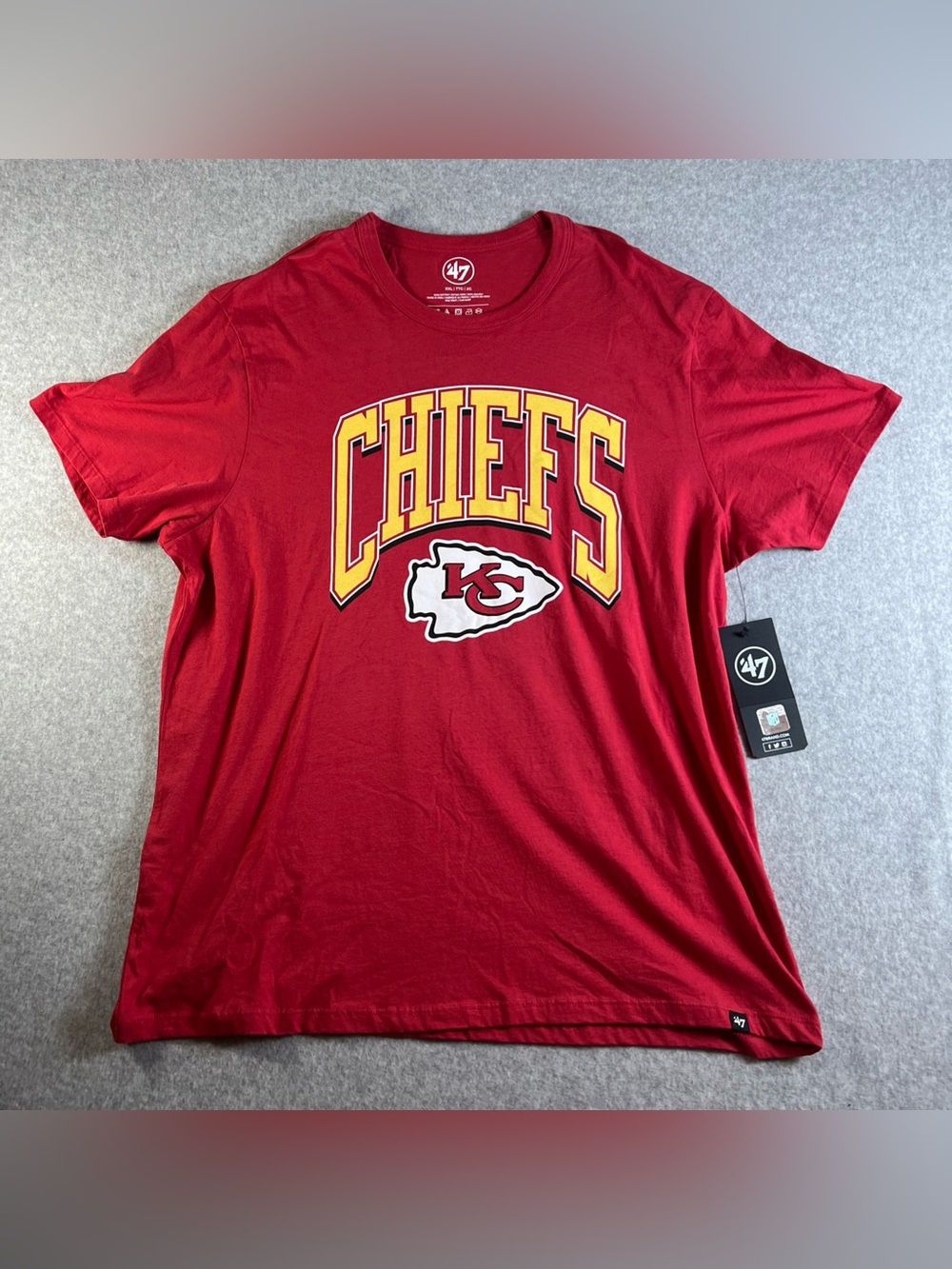 47 Men's Kansas City Chiefs Red Logo T-shirt size 2XL NWT